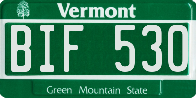 VT license plate BIF530