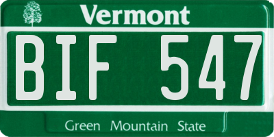 VT license plate BIF547