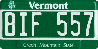 VT license plate BIF557