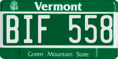VT license plate BIF558
