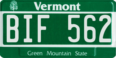 VT license plate BIF562