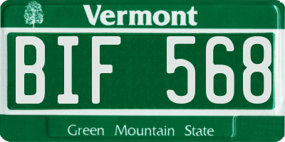 VT license plate BIF568