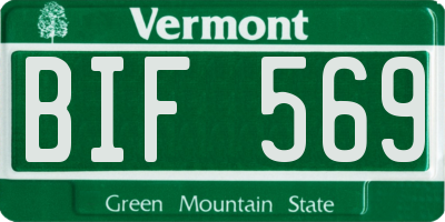 VT license plate BIF569