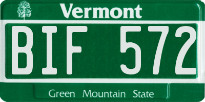 VT license plate BIF572