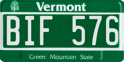 VT license plate BIF576