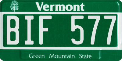 VT license plate BIF577