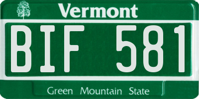 VT license plate BIF581