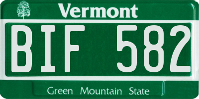 VT license plate BIF582