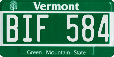 VT license plate BIF584