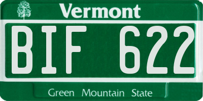 VT license plate BIF622