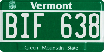 VT license plate BIF638