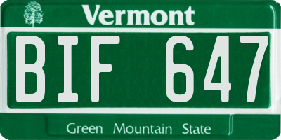 VT license plate BIF647