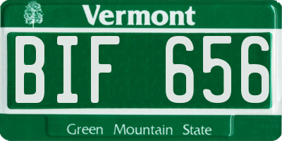 VT license plate BIF656
