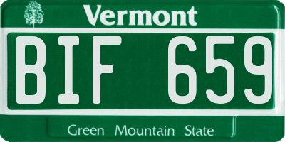 VT license plate BIF659