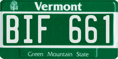 VT license plate BIF661