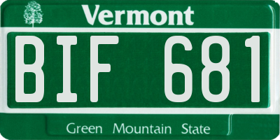 VT license plate BIF681