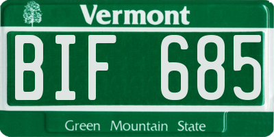 VT license plate BIF685