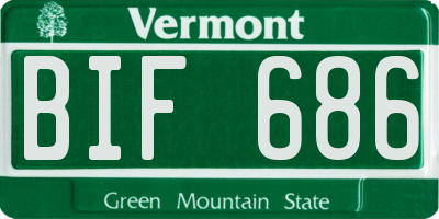 VT license plate BIF686