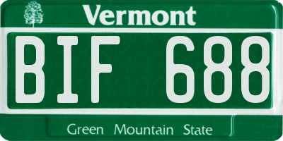 VT license plate BIF688