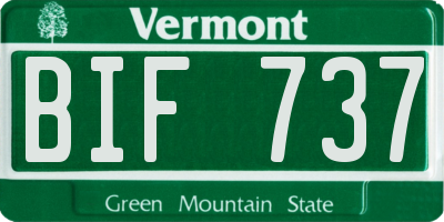 VT license plate BIF737