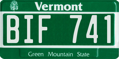 VT license plate BIF741