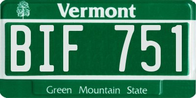 VT license plate BIF751
