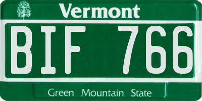 VT license plate BIF766