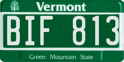 VT license plate BIF813