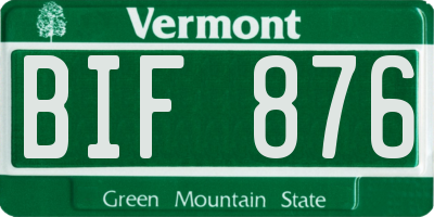 VT license plate BIF876