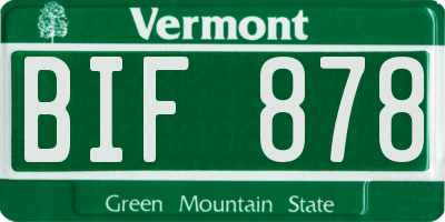 VT license plate BIF878