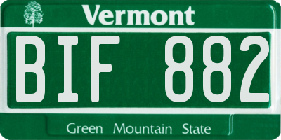 VT license plate BIF882