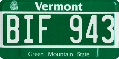 VT license plate BIF943