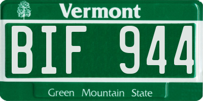 VT license plate BIF944