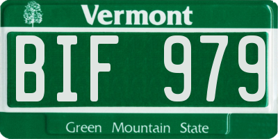 VT license plate BIF979