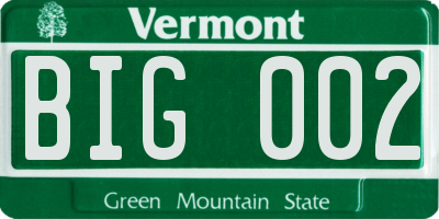 VT license plate BIG002