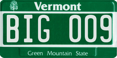 VT license plate BIG009