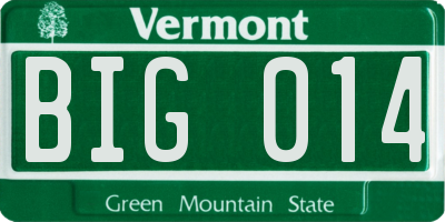 VT license plate BIG014