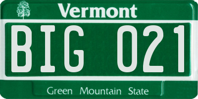 VT license plate BIG021