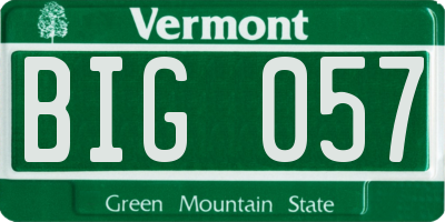 VT license plate BIG057
