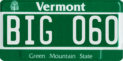 VT license plate BIG060