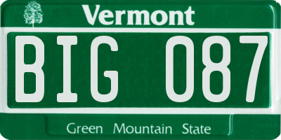 VT license plate BIG087