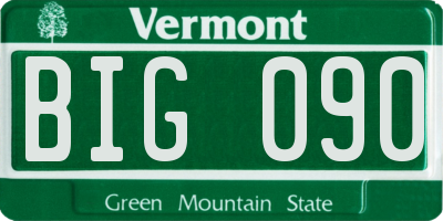 VT license plate BIG090