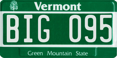 VT license plate BIG095