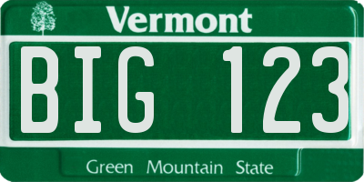 VT license plate BIG123