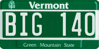 VT license plate BIG140