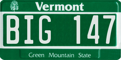 VT license plate BIG147