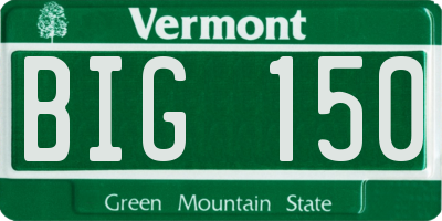 VT license plate BIG150