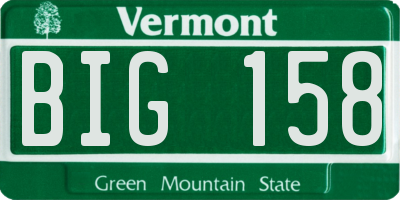 VT license plate BIG158