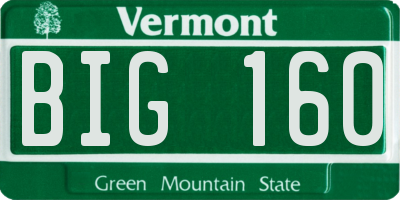 VT license plate BIG160
