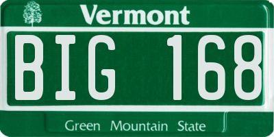 VT license plate BIG168